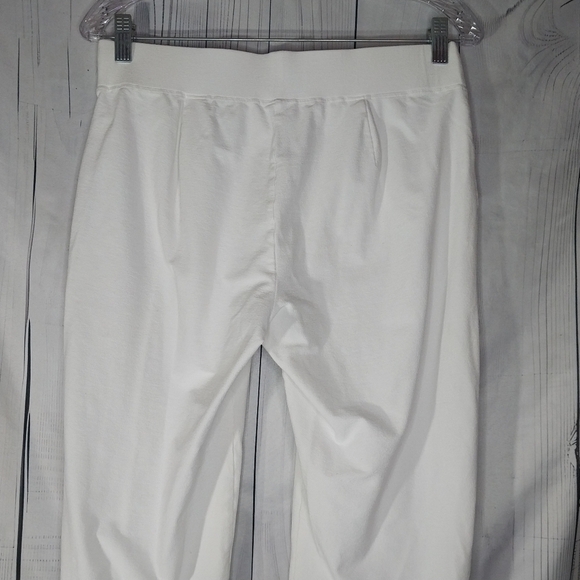 Eileen Fisher White Cropped Pull On Minimalist Casual Travel Pants - Picture 7 of 9